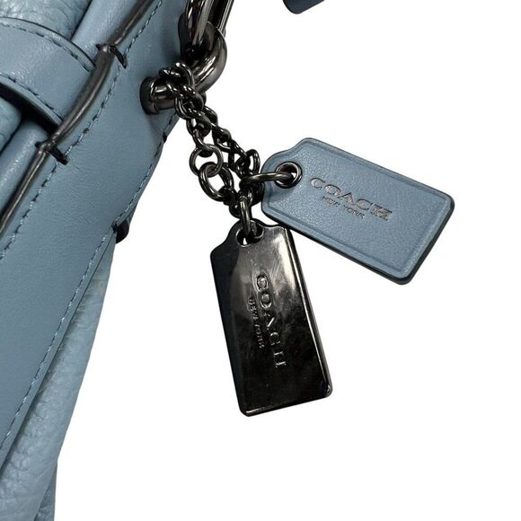 Coach NWOT Swagger Top Handle Crossbody Pebbled Leather Cloud Blue - Picture 12 of 16